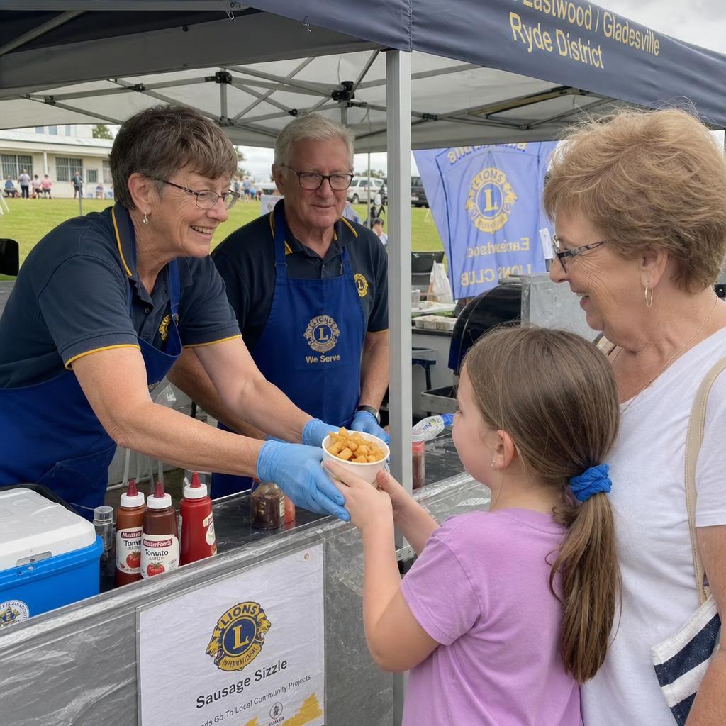 Community fundraiser guests being served fresh chips